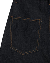 KOYOYU RAW DENIM PANTS - BLACK