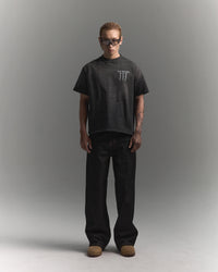 KOYOYU RAW DENIM PANTS - BLACK
