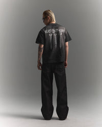 KOYOYU RAW DENIM PANTS - BLACK