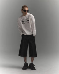 KOYOYU RAW DENIM SHORTS - BLACK