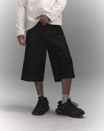 KOYOYU RAW DENIM SHORTS - BLACK