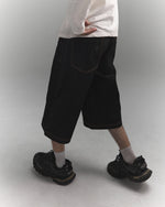 KOYOYU RAW DENIM SHORTS - BLACK
