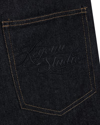 KOYOYU RAW DENIM PANTS - BLACK
