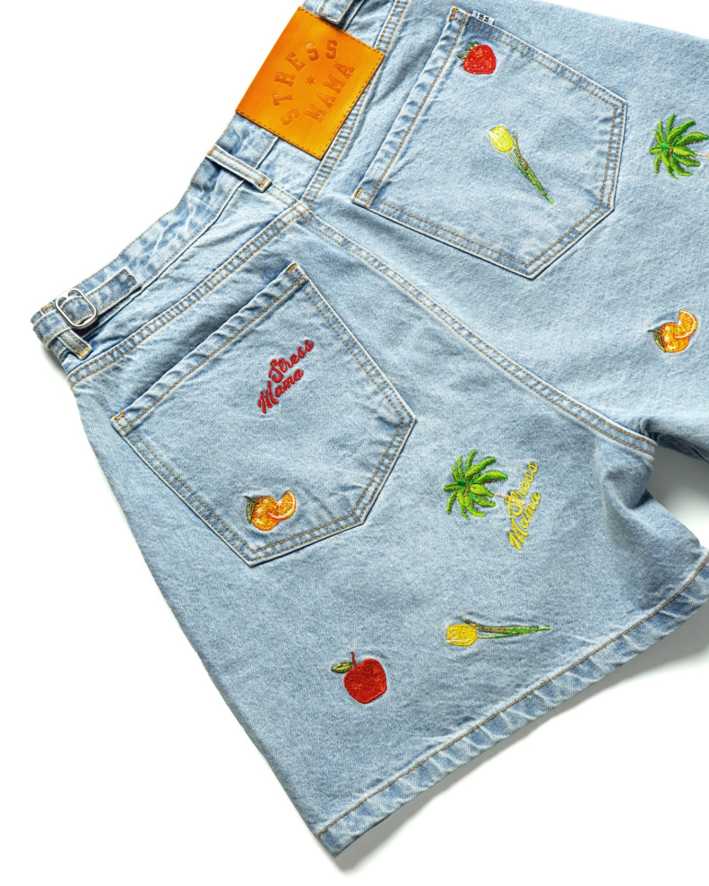 SSMA TROPICALISMO DENIM SHORTS - BLUE