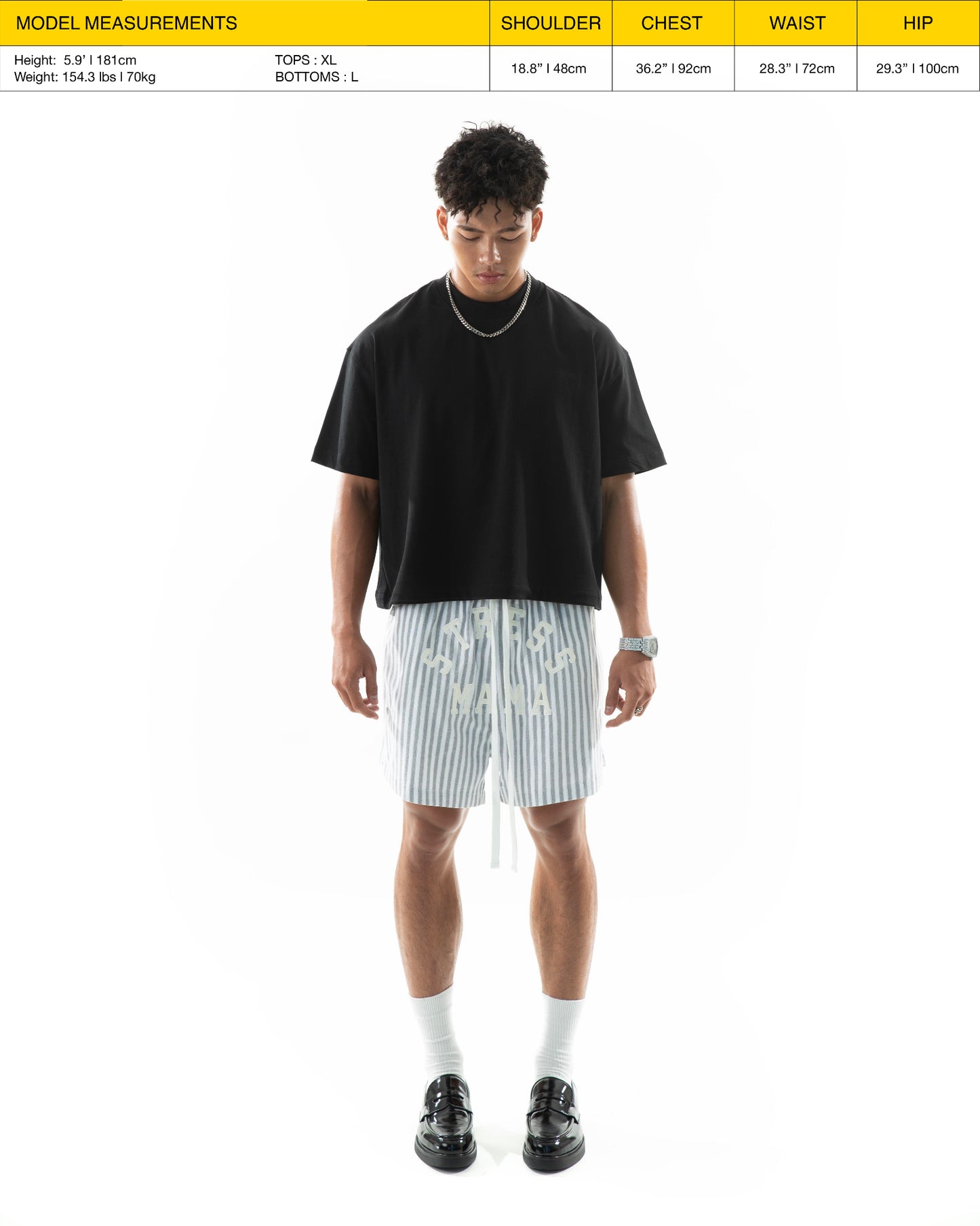 RESORT24 LEISURE SHORTS - BLACK STRIPE