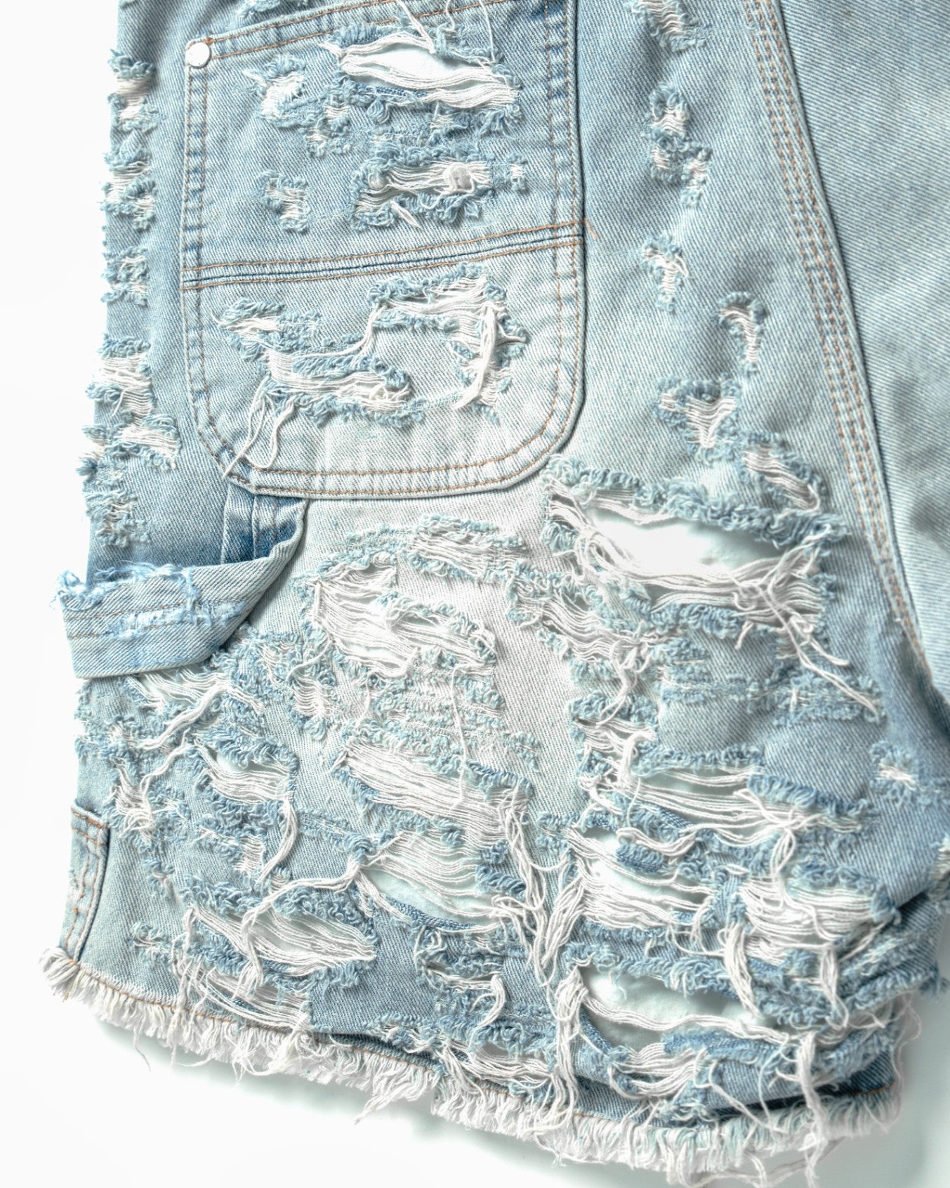 SSMA RIPPED DENIM SHORTS - BLUE