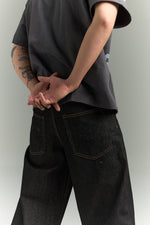 KOYOYU RAW DENIM PANTS - BLACK