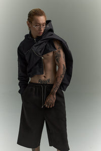 KOYOYU EMBROIDERED SWEATSHORTS - GREY
