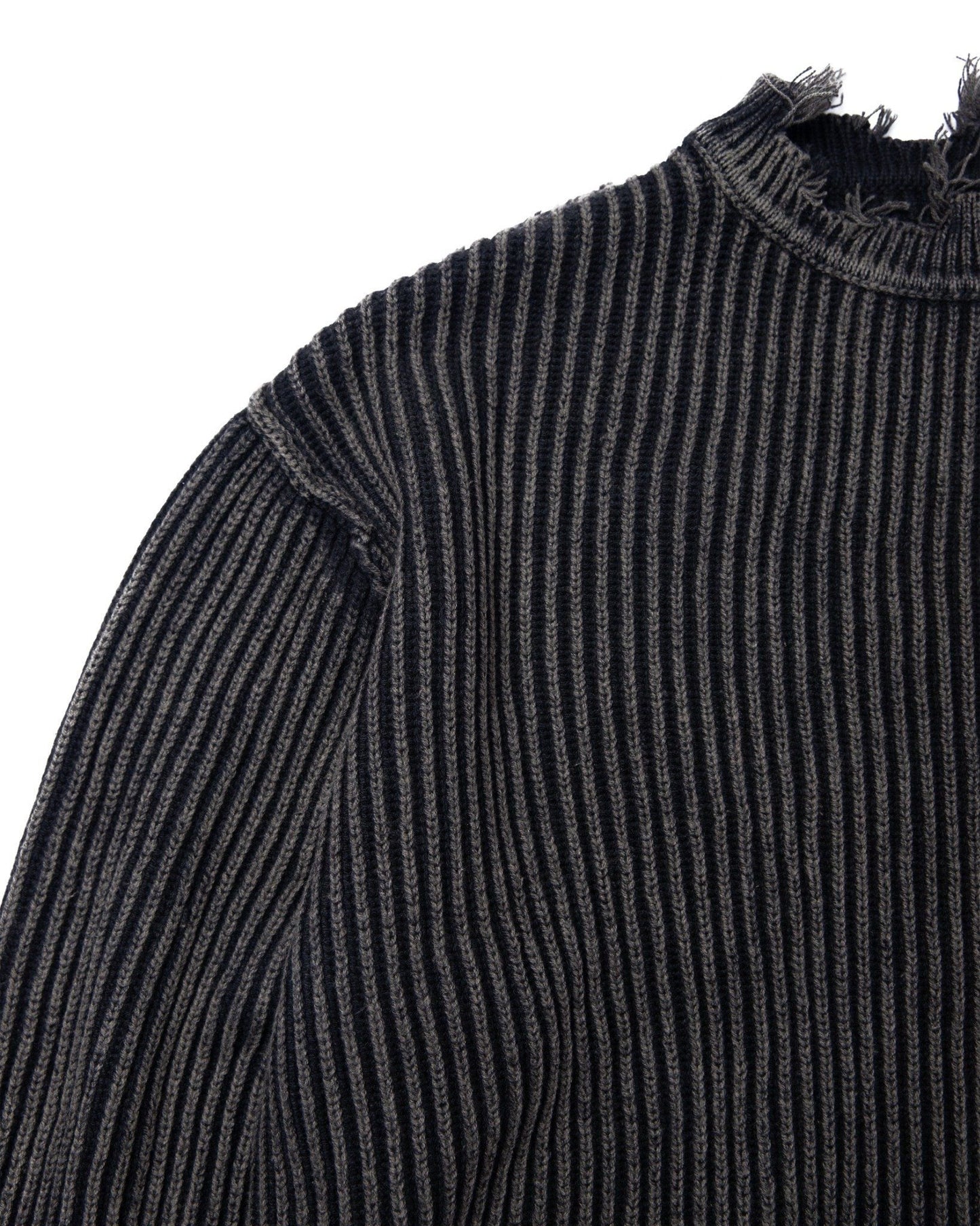 FATAL DISTRESSED RIB KNIT SWEATER