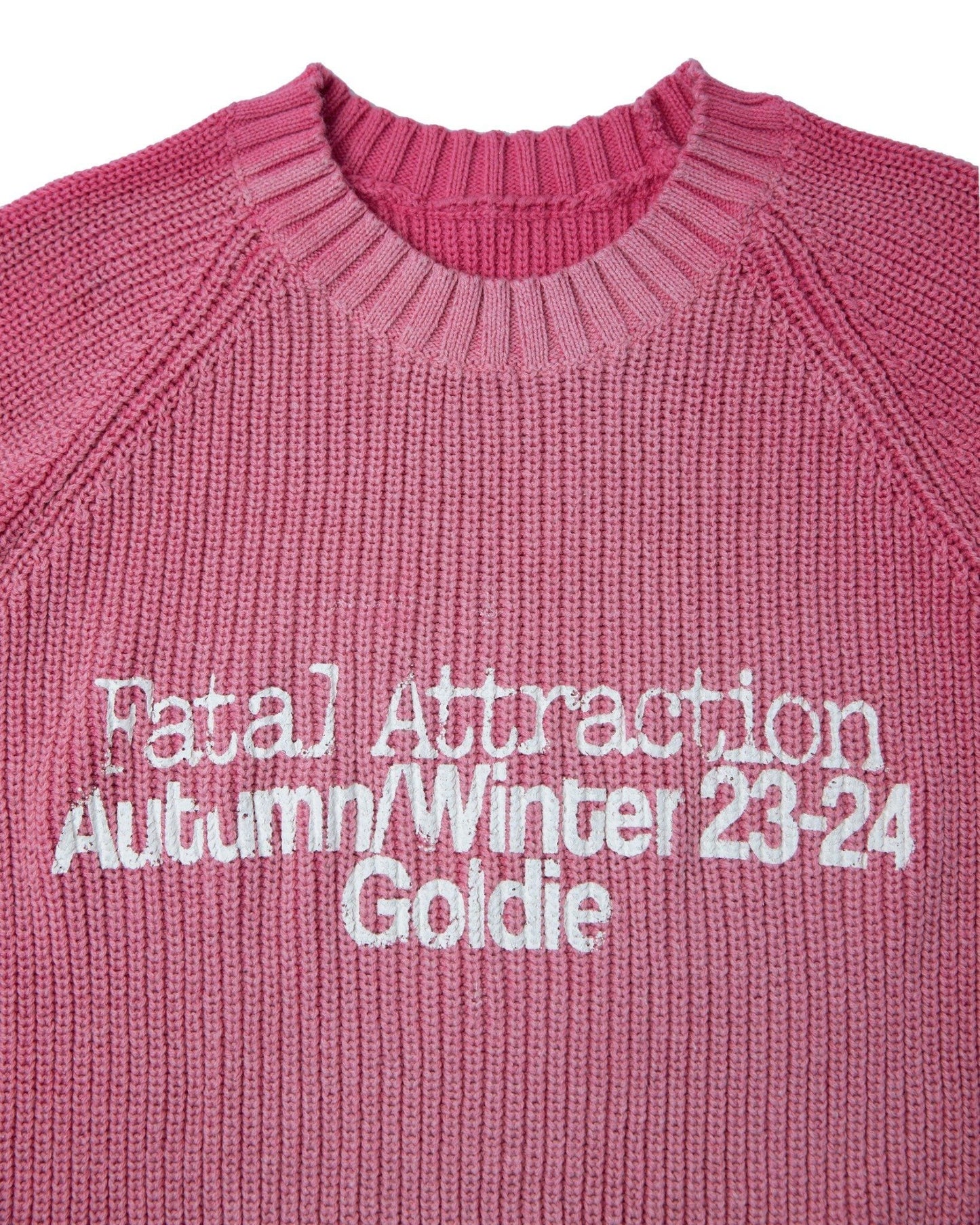 F/A PINK WASHED KNIT SWEATER