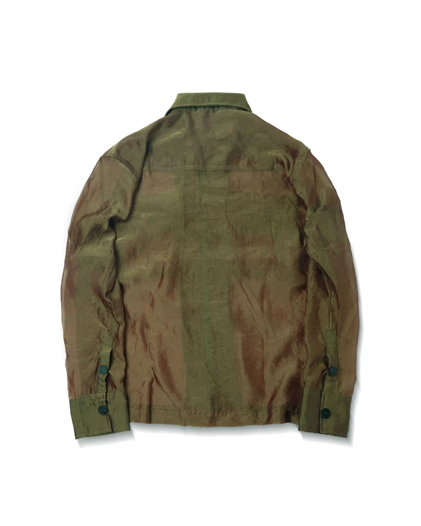 TRANSPARENT ZIPPED SHIRT - OLIVE