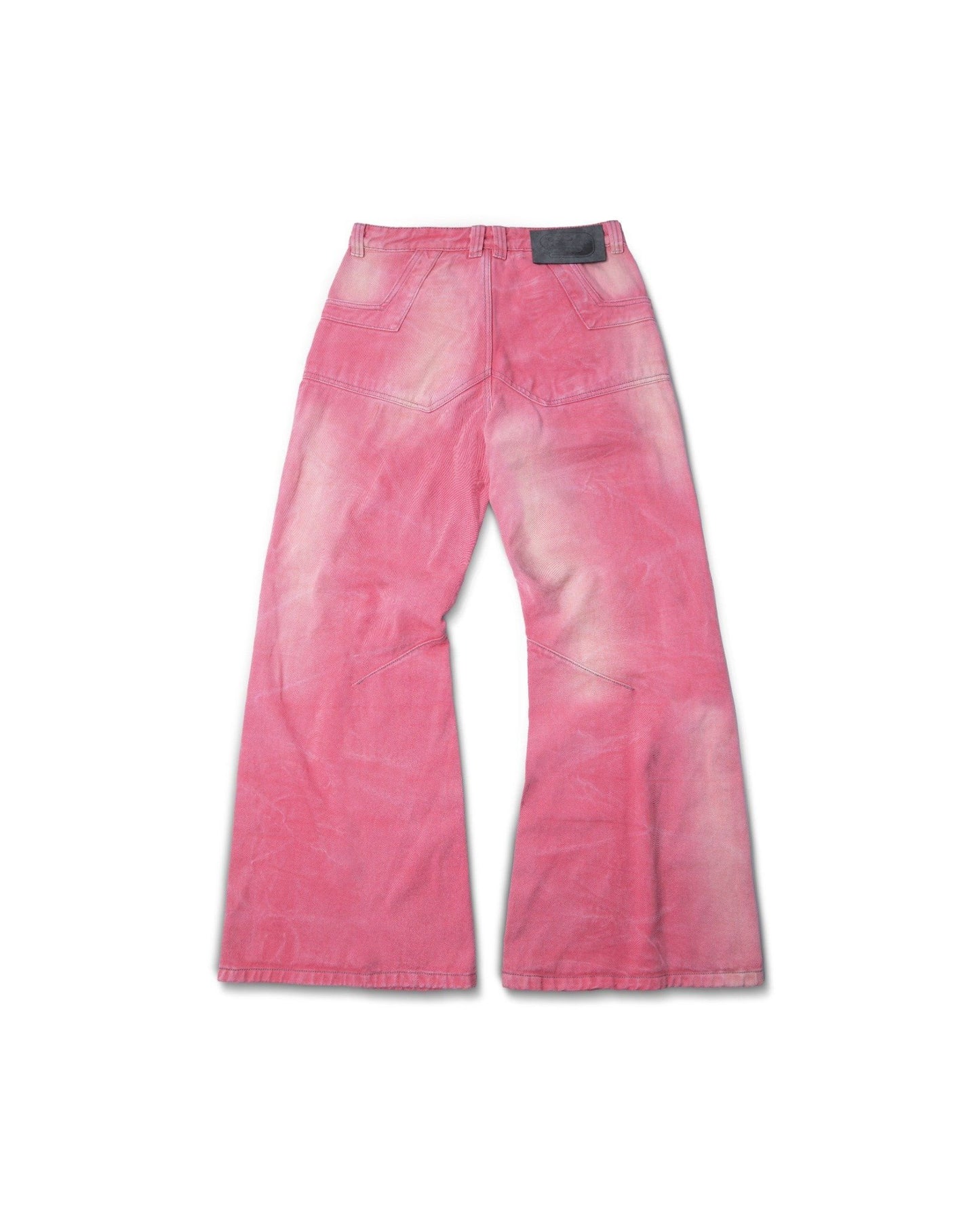 WIDE-LEG PINK WASHED PANTS