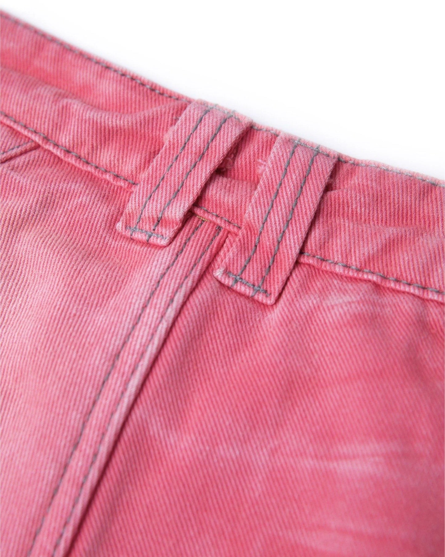 WIDE-LEG PINK WASHED PANTS