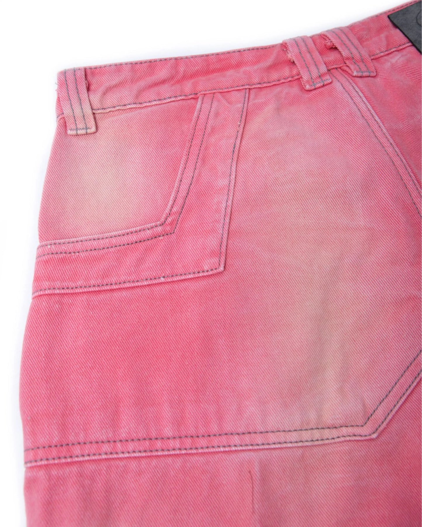 WIDE-LEG PINK WASHED PANTS