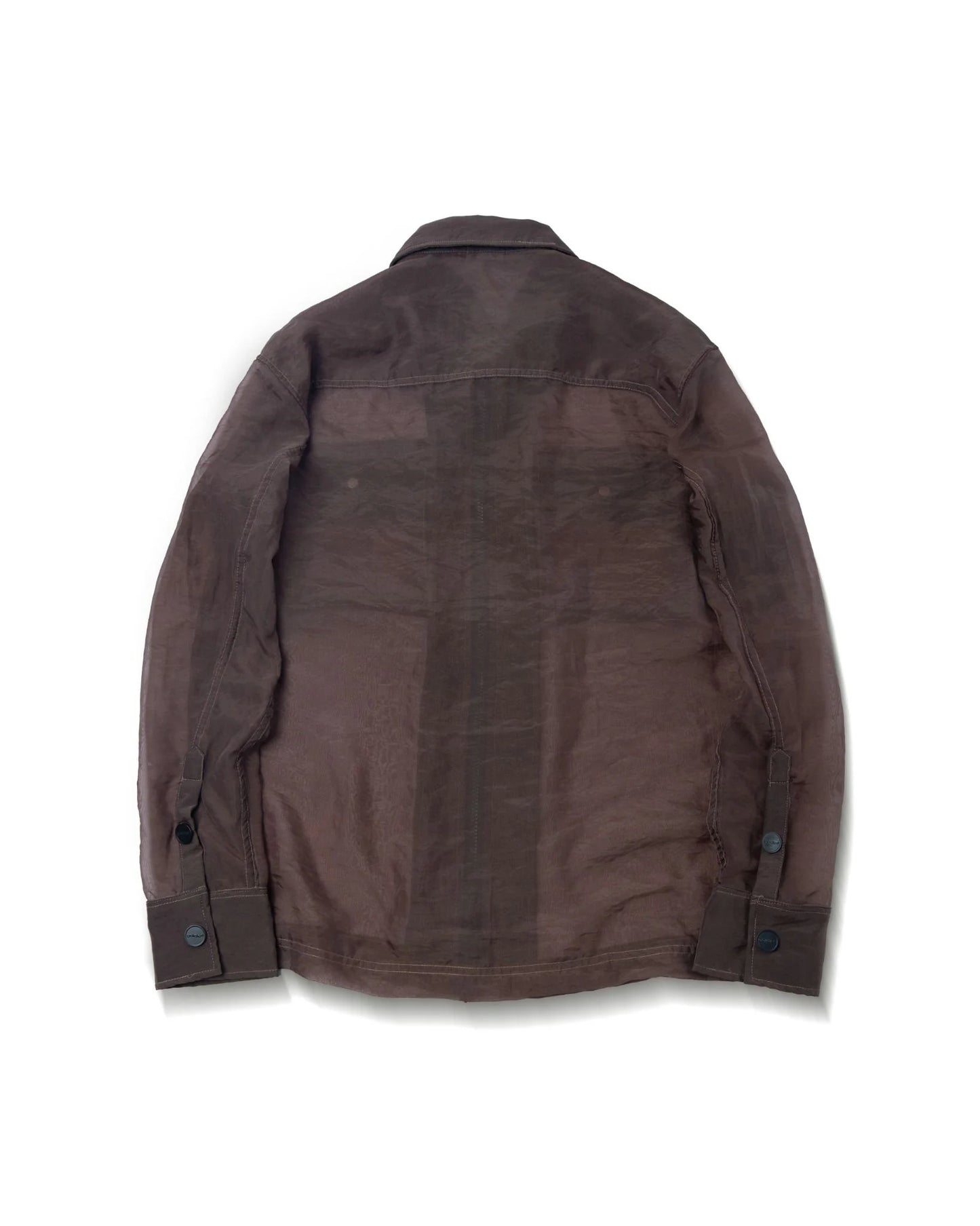 TRANSPARENT ZIPPED SHIRT - BROWN