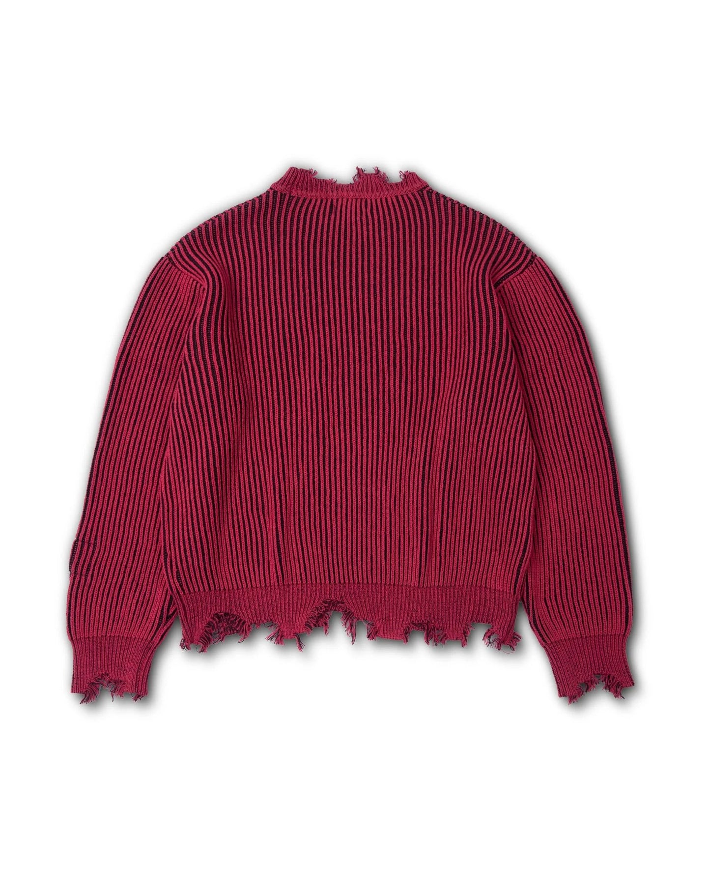 B/R DISTRESSED RIB KNIT SWEATER