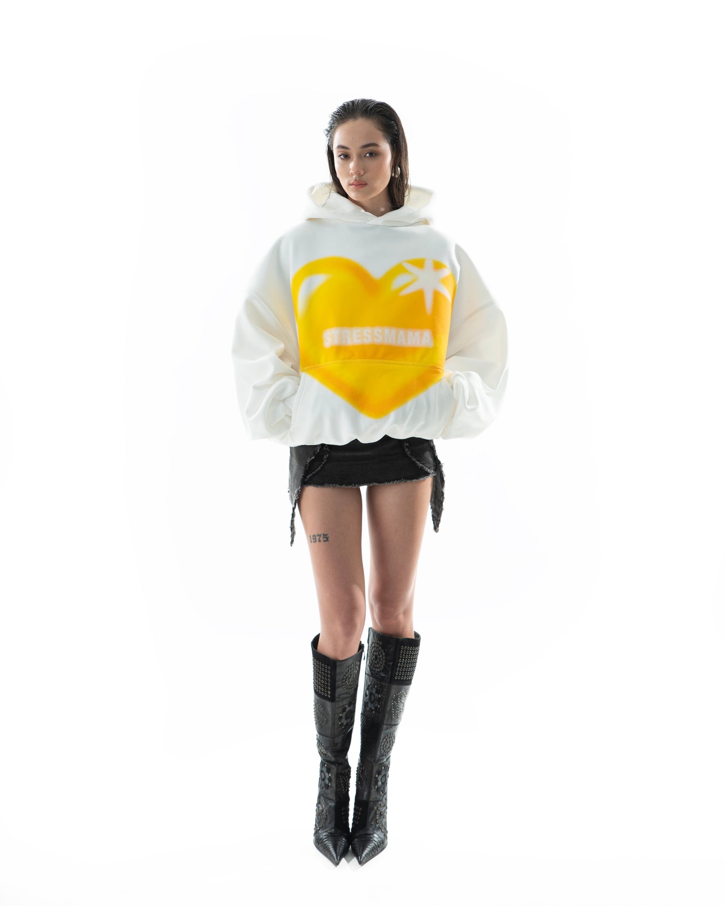 SUNLIT HEART HOODIE - WHITE