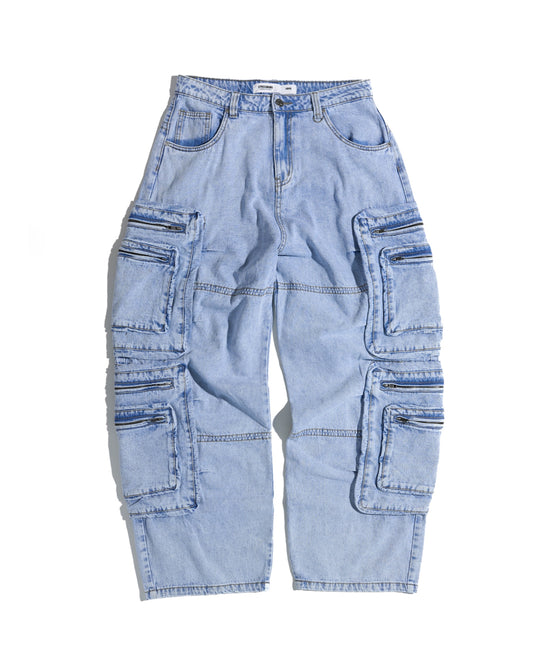 SS24 CARGO JEANS - WASHED BLUE