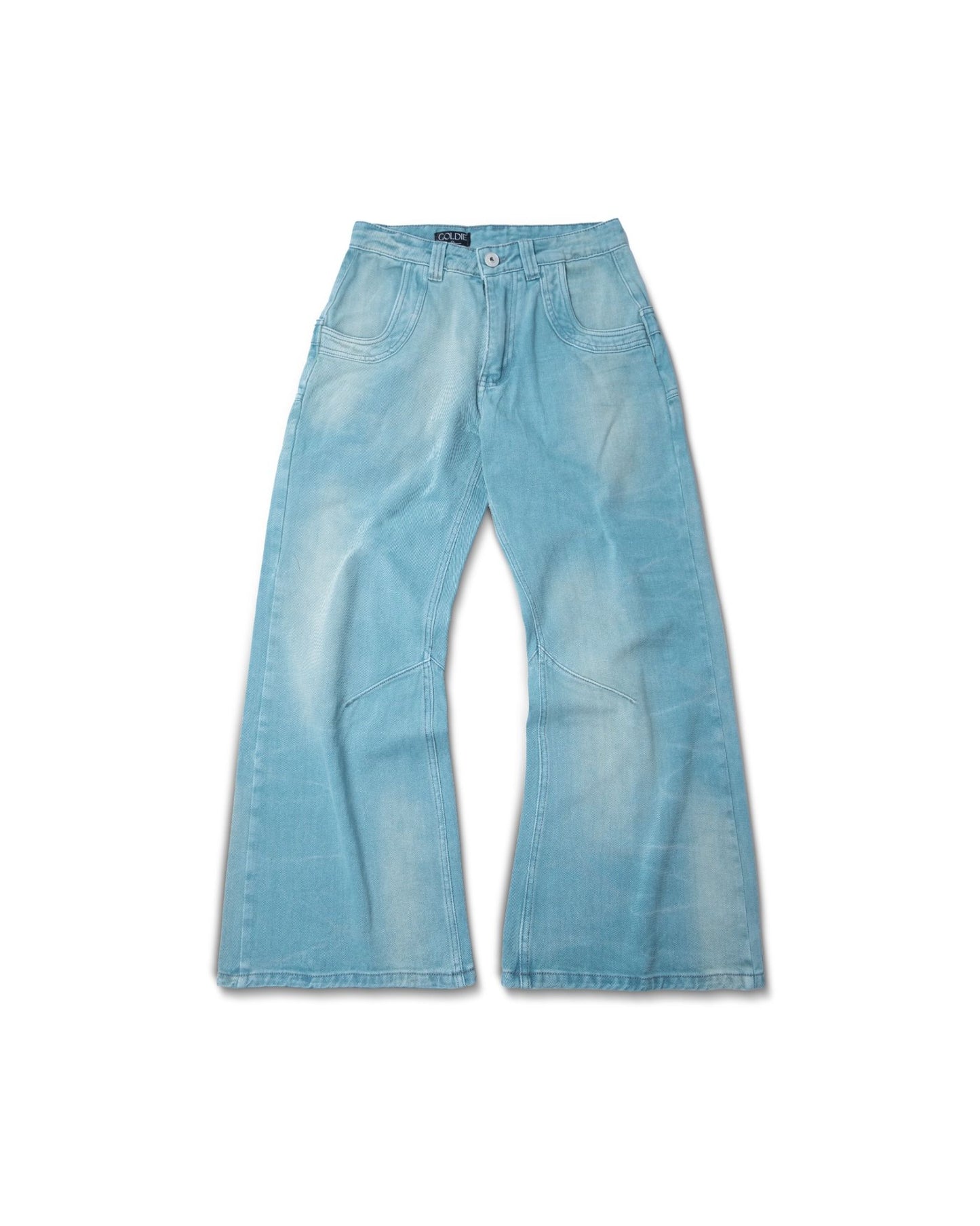 WIDE-LEG MINT WASHED PANTS