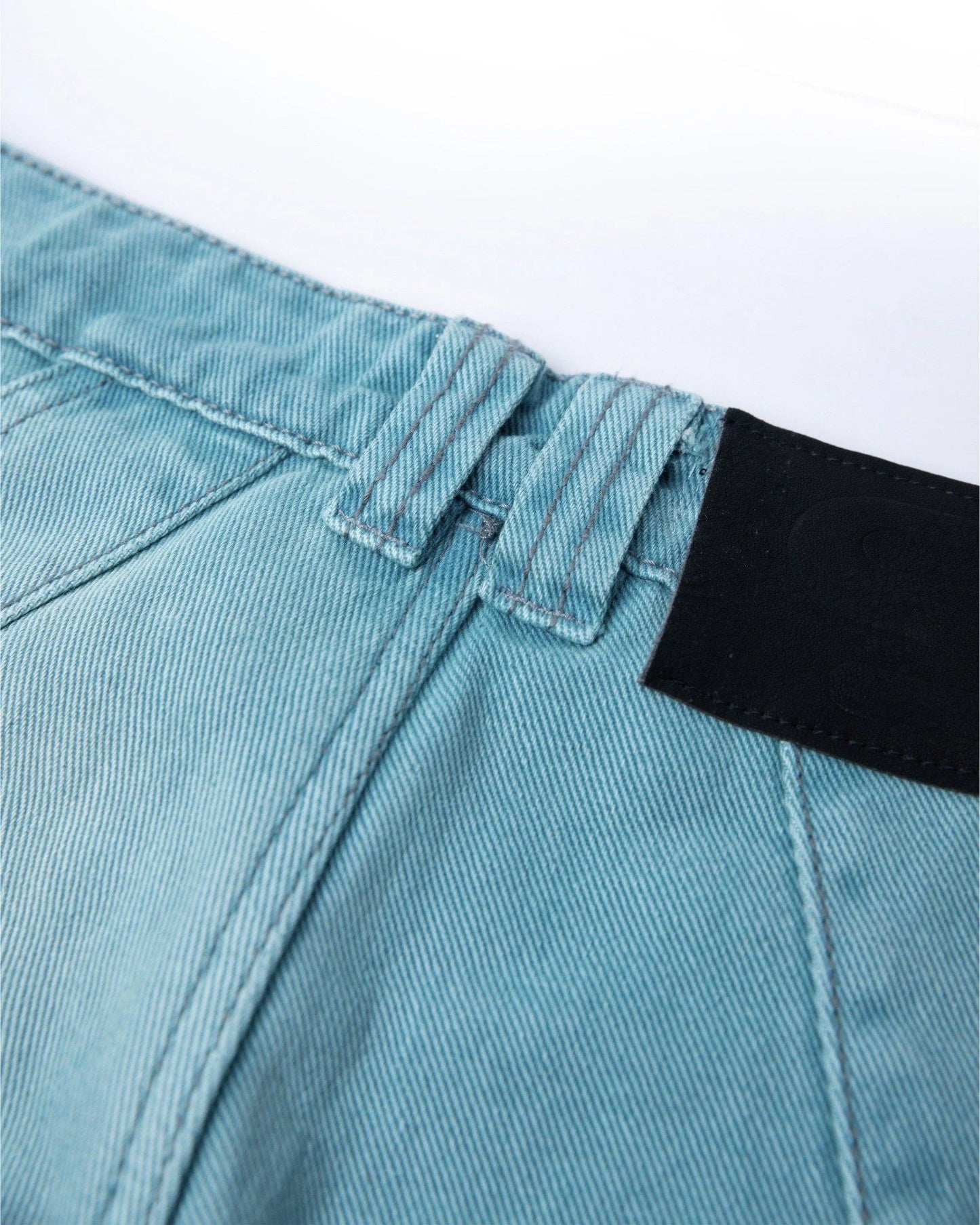 WIDE-LEG MINT WASHED PANTS