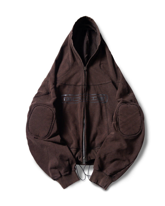 GC COCOON WASHED BROWN ZIPPED HOODIE
