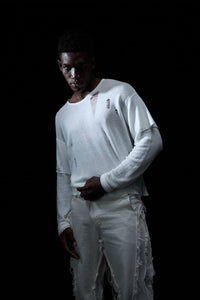 KYY X GOLDIE KNIT DISTRESSED DOUBLE LONGSLEEVE